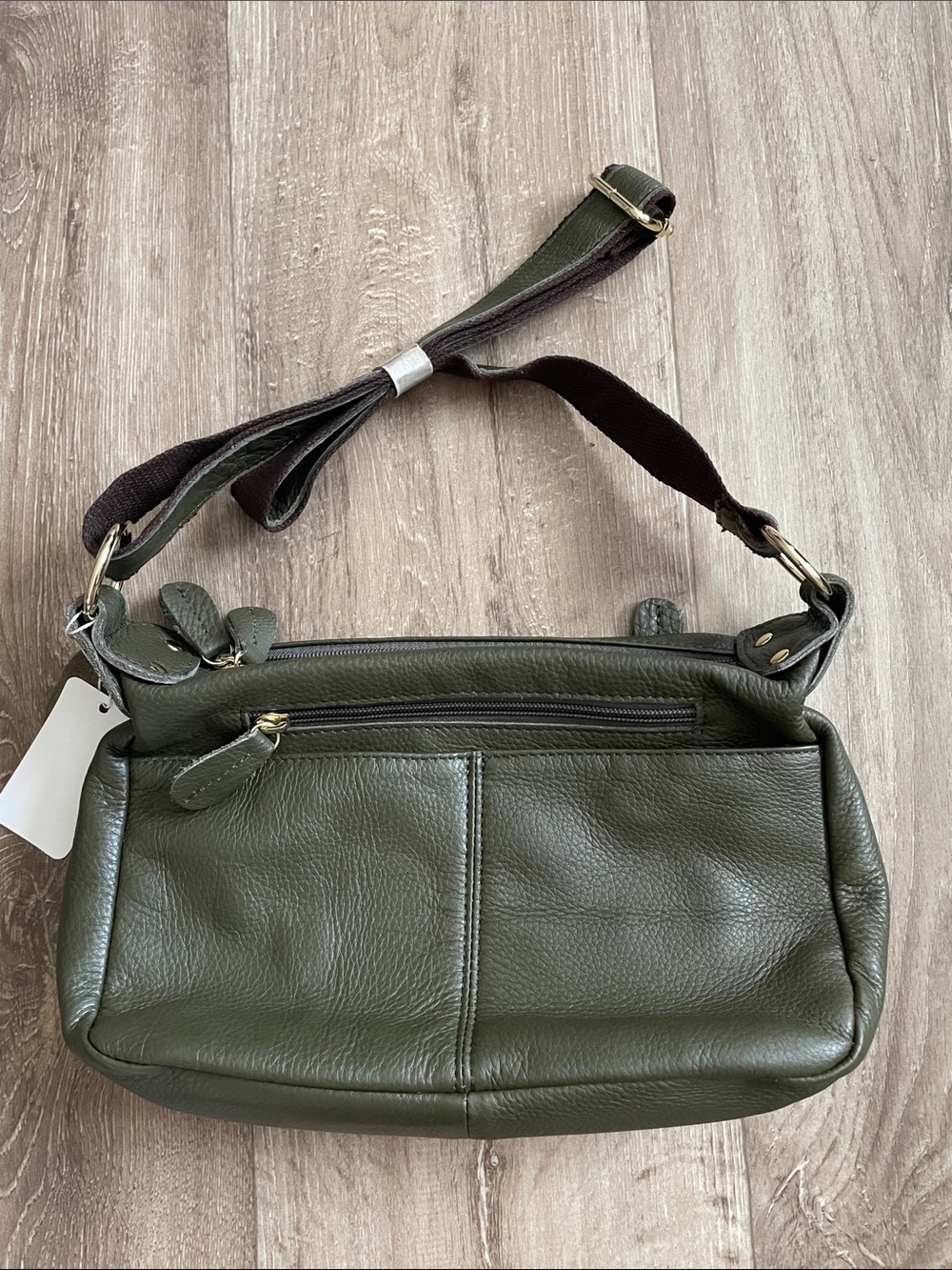 Women's Olive Green Leather Shoulder Bag